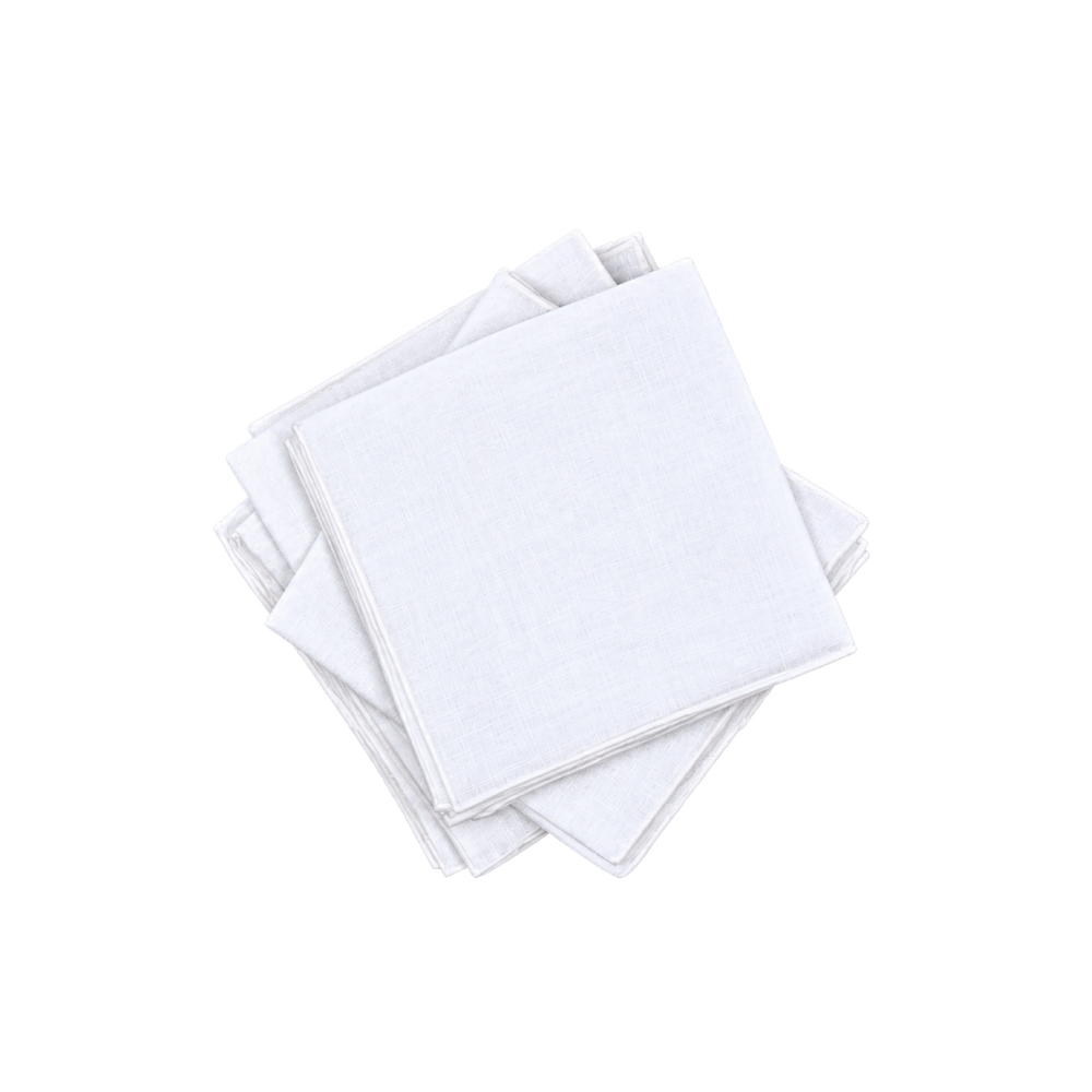 White Linen Pocket Square